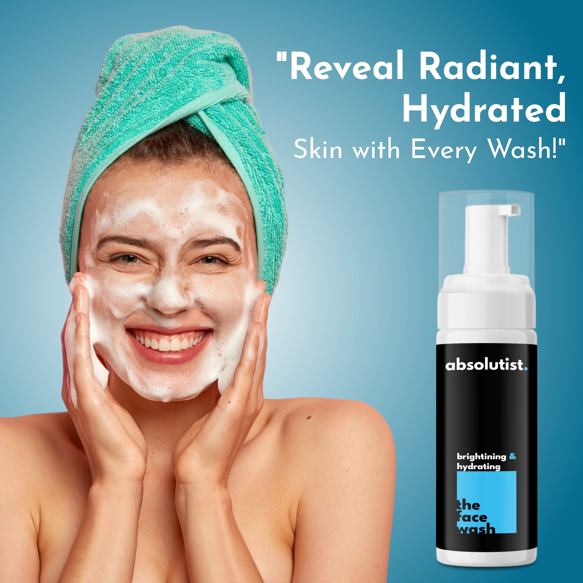 absolutist. Brightening Face Wash – With Glutathione, Vitamin C & Hyaluronic Acid – Skin Brightening, Hydrating & Anti-Pollution Daily Cleanser – For All Skin Types – 100ml