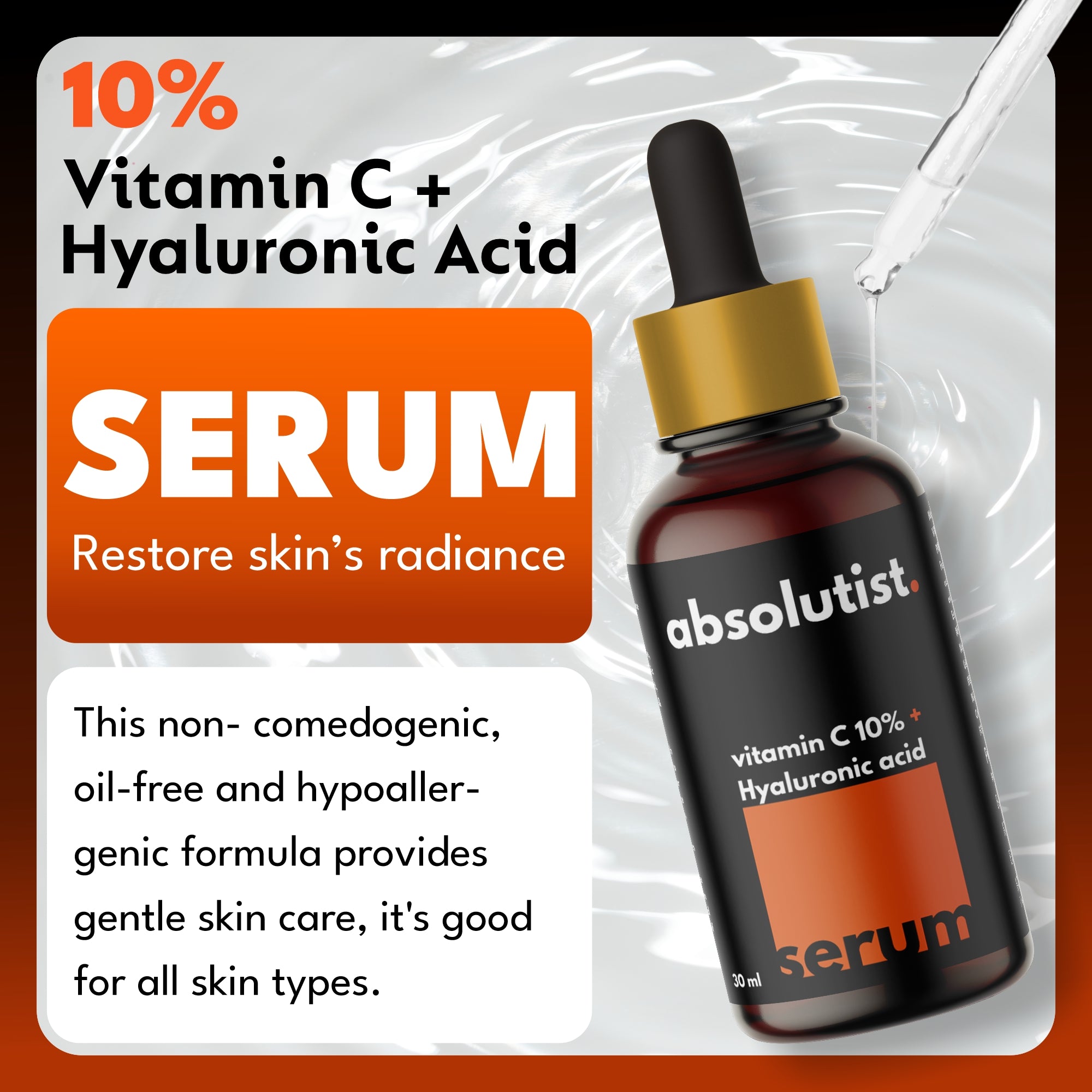 Vitamin C and Hyaluronic acid with Bearberry Extract Face Serum (30ml)