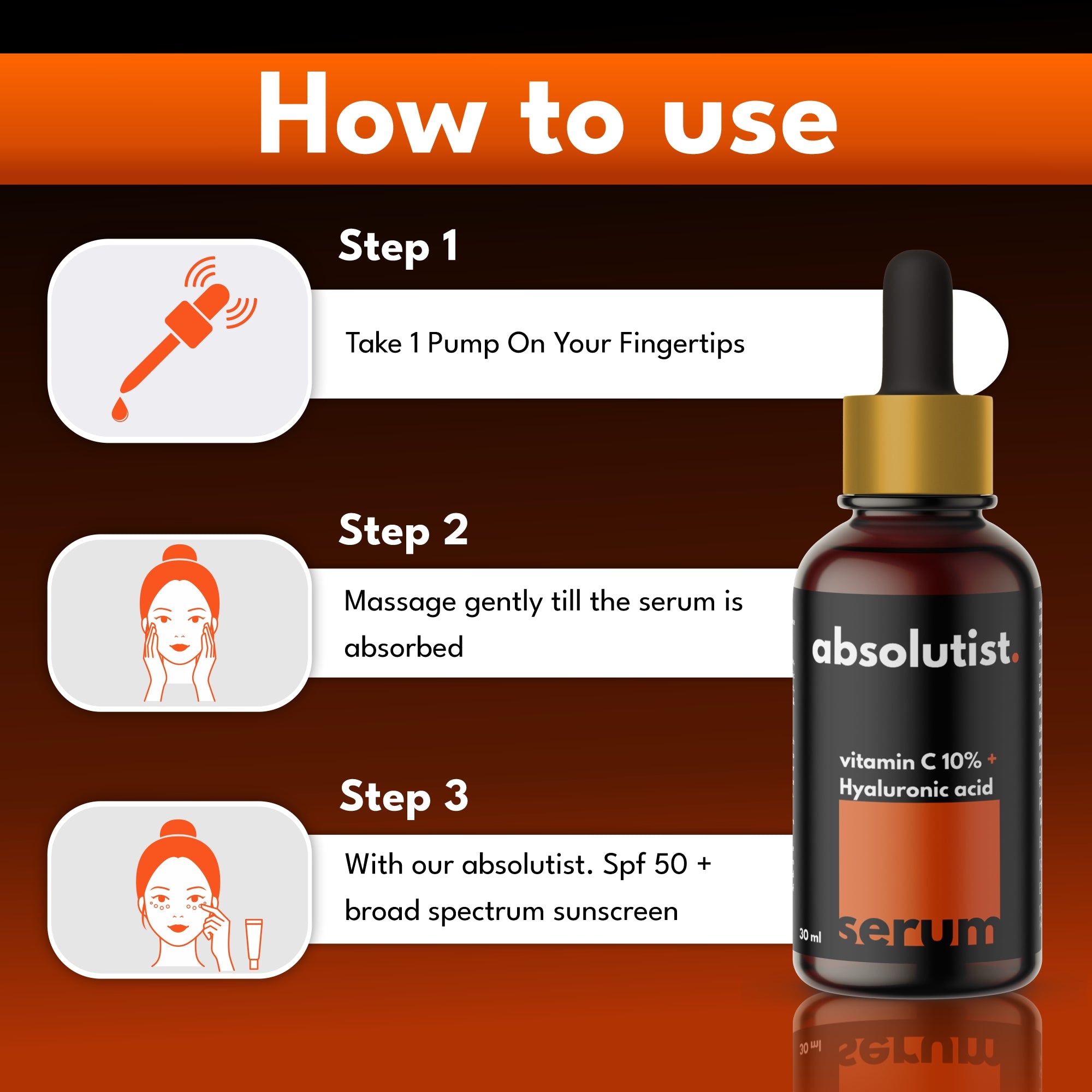 Vitamin C and Hyaluronic acid with Bearberry Extract Face Serum (30ml)
